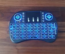Air Mouse with Touchpad Keyboard i8 - Blue Backlit - PC - Android TV Box