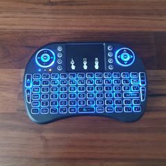 Air Mouse with Touchpad Keyboard i8 - Blue Backlit - PC - Android TV Box