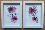 TWO FRAMED Original Watercolour Floral Paintings