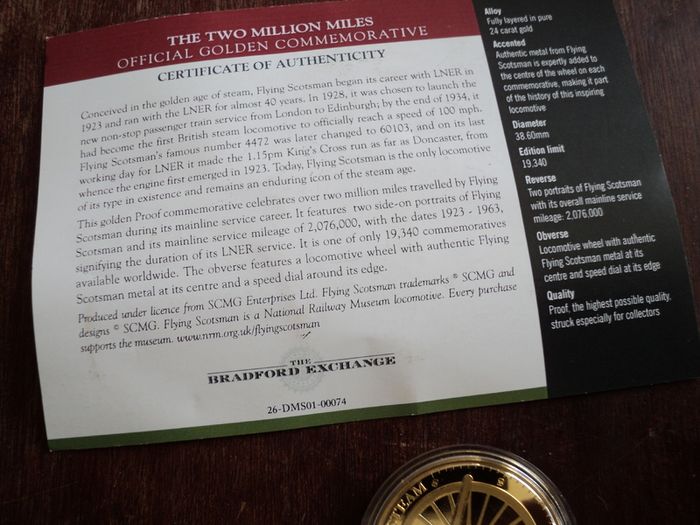 4 Flying Scotsman commemorative coins .