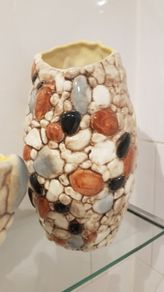 Pair Sylvac Pebble Range Vases. c1950s.Hand-Painted.