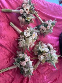 Dried and artificial flower bouquets