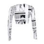 Long Sleeve Newspaper Pattern Top Image 6