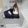 Emis new collection court blue bow detail medium heel leather shoes UK 6.6EU 40 new & boxed Image 4
