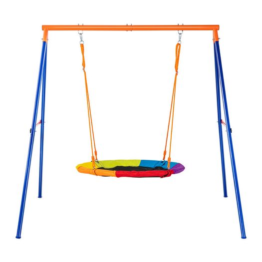 Swing Sets for Backyard 40in Saucer Swing Seat A-Frame Metal Stand 440lbs