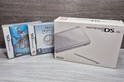 Boxed Nintendo DS Lite Silver - Very Good Condition - 3 Game Official Charger