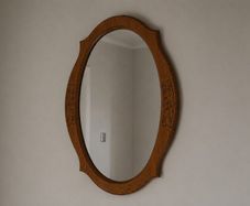 Solid Wood Oval Mirror