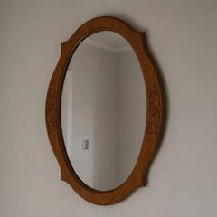 Solid Wood Oval Mirror