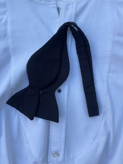 Vintage Black Tie Tuxedo with waistcoat, shirt and watch chain