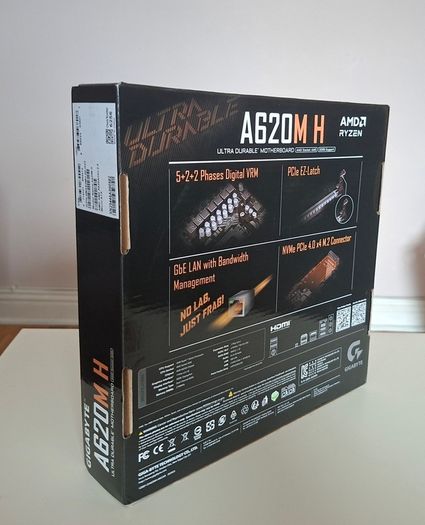 Gigabyte A620M H AMD Socket AM5 Motherboard 2 SMD DIMMs PCIe x16 Micro ATX HDMI