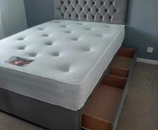 New Stylish SINGLE ,Double, King And Superking Sizes Divan Beds Instock. Tufted Memory Foam Mattresses And Optional Drawers Available