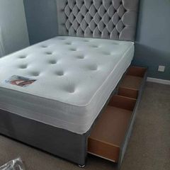 New Stylish SINGLE ,Double, King And Superking Sizes Divan Beds Instock. Tufted Memory Foam Mattresses And Optional Drawers Available