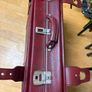 Vintage burgundy faux-leather suitcase Image 5