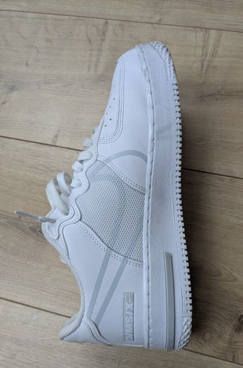 Nike Air Force 1 React White Leather Sneakers Size UK 9