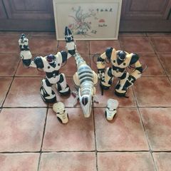 Wowwee RC Robosapian X 2 With Remotes + Roboraptor Dinosaur T Rex Robot For Parts Repair(GAR)