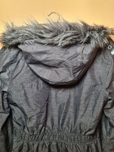 womens girls SUPERDRY wind attacker grey Jacket coat with fur hood Size 2XS double extra small winter walking hiking trekking
