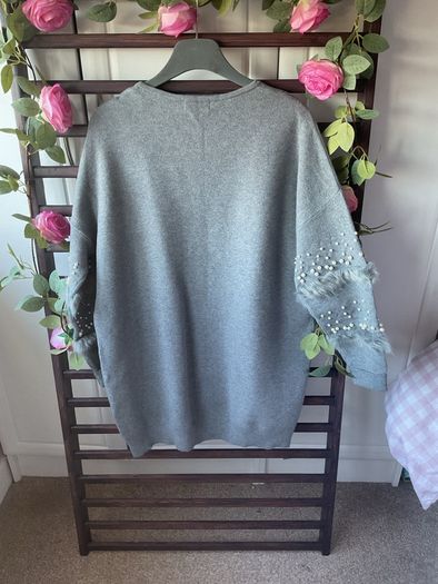 cardigan bnwt grey edge to edge cardigan size 10 embellished