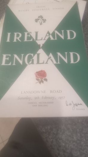 Rare Irish Rugby Programmes
