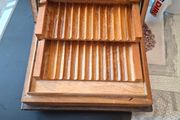 Beautiful Old Wooden Cigarrette Dispenser Unique Cantilevered Tiered Design that unfolds to display multiple rows, postage available or collection