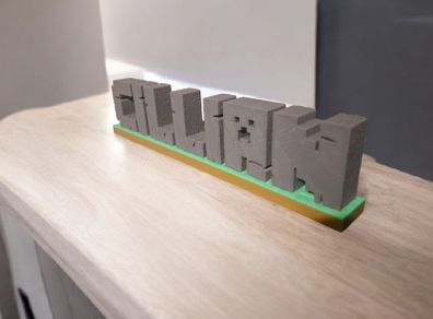 Personalised Minecraft Name Plate | Gamers collectable | Gaming memorabilia | Minecraft Sign | Fully Customisable Name Plate.