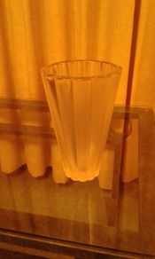 Vintage Large Thick Fluted Glass Vase.