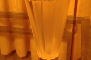Vintage Large Thick Fluted Glass Vase.