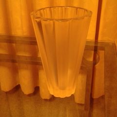 Vintage Large Thick Fluted Glass Vase.