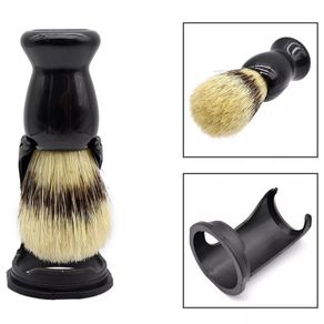 Men Shaving Brush & Stand Set - Bristle Brush with Holder