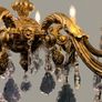 French Eight-Arm Brass & Crystal Chandelier Image 5