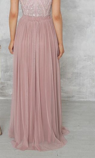 New Tulle Dusty Rose Maxi Skirt
