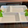 Vintage Japanese 4 Section Ceramic Serving Tray With Carrot Handles Image 6