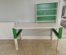 Desk with shelves and chair