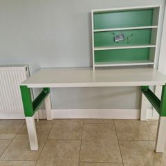Desk with shelves and chair