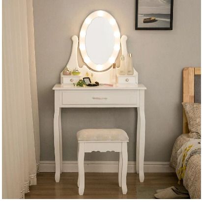 BRAND NEW Nordic Dresser White Makeup Dressing Table with LED Mirror