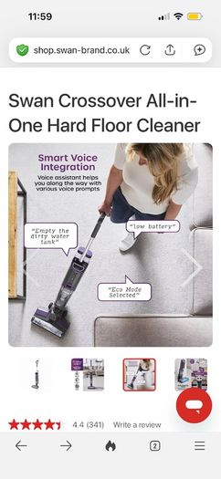 Swan Crossover All-in-One Hard Floor Cleaner(washes and hoovers at same time )
