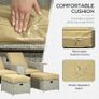 5PC PE Rattan Sun Lounger - Outdoor Wicker 5-Level Adjustable Recliner Sofa Bed with Storage Side Table and Footstools, for Patio, Garden, Poolside, Beige Image 4