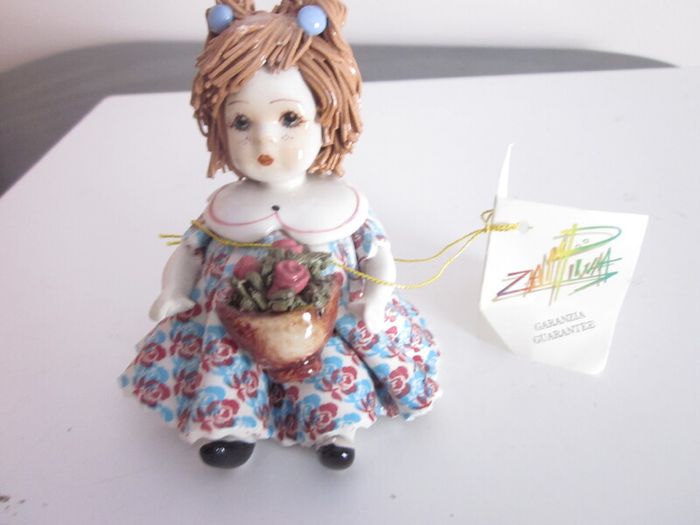Lino Zampiva Spaghetti Hair Porcelain Girl Figurine