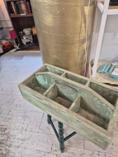 Vintage solid wood Tidy trough caddy