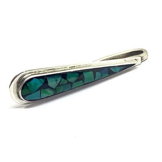 Vintage silver cuff links and tie clip set