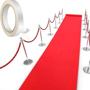 Red Carpet Runner Rug for Party 55gsm Thickness with 1 Piece Carpet Tape for Wedding Christmas Xmas Christmas Outdoor Accessories, Wedding Party Hallway Rug(2.6 x 60 Feet)