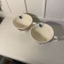 Vintage Royal Winton "Tradition" Spongeware Footed Teacups / Coffee Mugs - Romany Floral Pattern, Hand Decorated, Made in England (Set of 2) Image 2