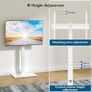 NEW SALE | TV Floor Stand for 30-70 inch LED LCD OLED Plasma Flat Curved TVs, Height Adjustable Tall TV Stand with Brackets up to 40kg, Max VESA 600x400mm White Image 2