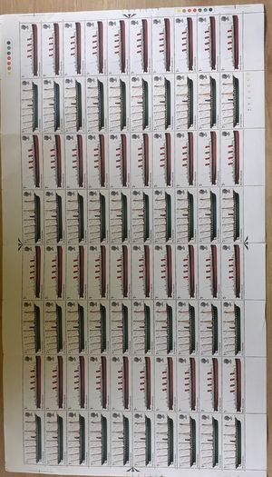 Sheets of Vintage UK Postage Stamps