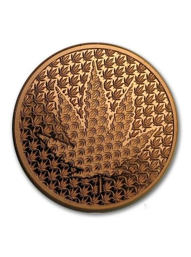 1 oz Copper .999 bullion Round  coin - The Big Leaf