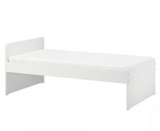 Bed frame with slatted bed base, white, 90x200 cm