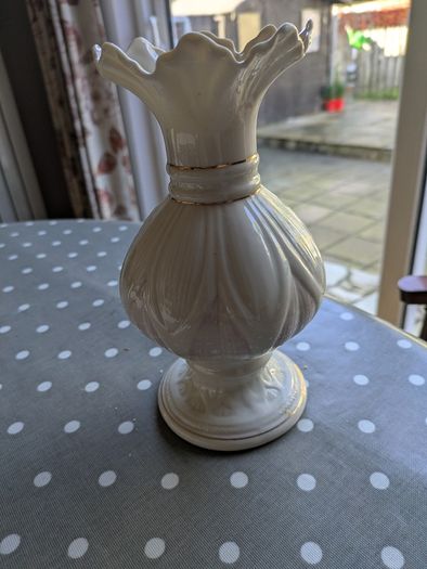 Belleek Fine Parian China vase with original box