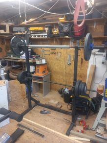 Squat rack with weights