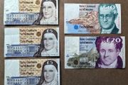IRELAND - Set of 5 Banknotes: 5 10 20 Pounds Punt 1994-1999 P 75 76 77 (VF-AU)
