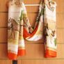 Equine Pony Equestrian Horse Orange with print Large Scarf Image 10