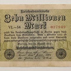 Germany 10 Million Mark 1923 Banknote